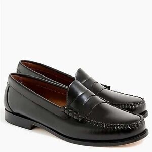 New J Crew Penny Loafer Dress Shoe Mens 10 Black Leather